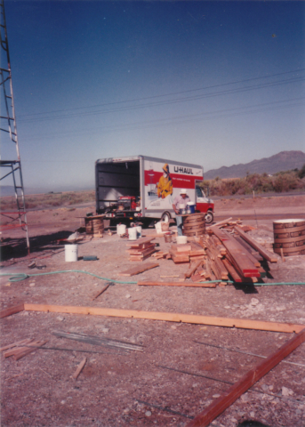Unloading equipment at the site